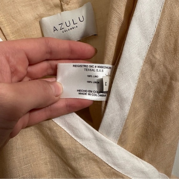AZULU Linen Wrap Dress Med Revolve BHLDN - Picture 3 of 4